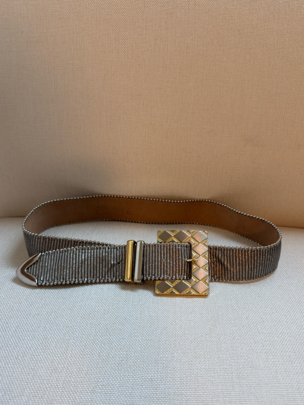 Vintage Belts by Simon Metallic Mixed Metal Belt 29